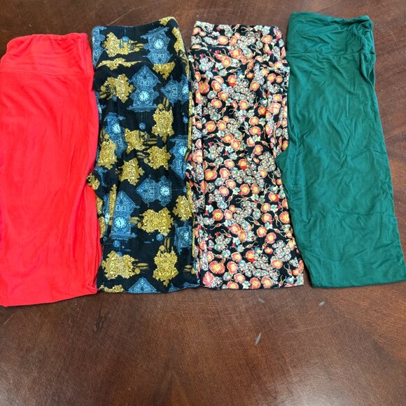 LuLaRoe 4 pack Buttery Soft Leggings NEW Size OS — TIMELESS colors - Picture 1 of 9